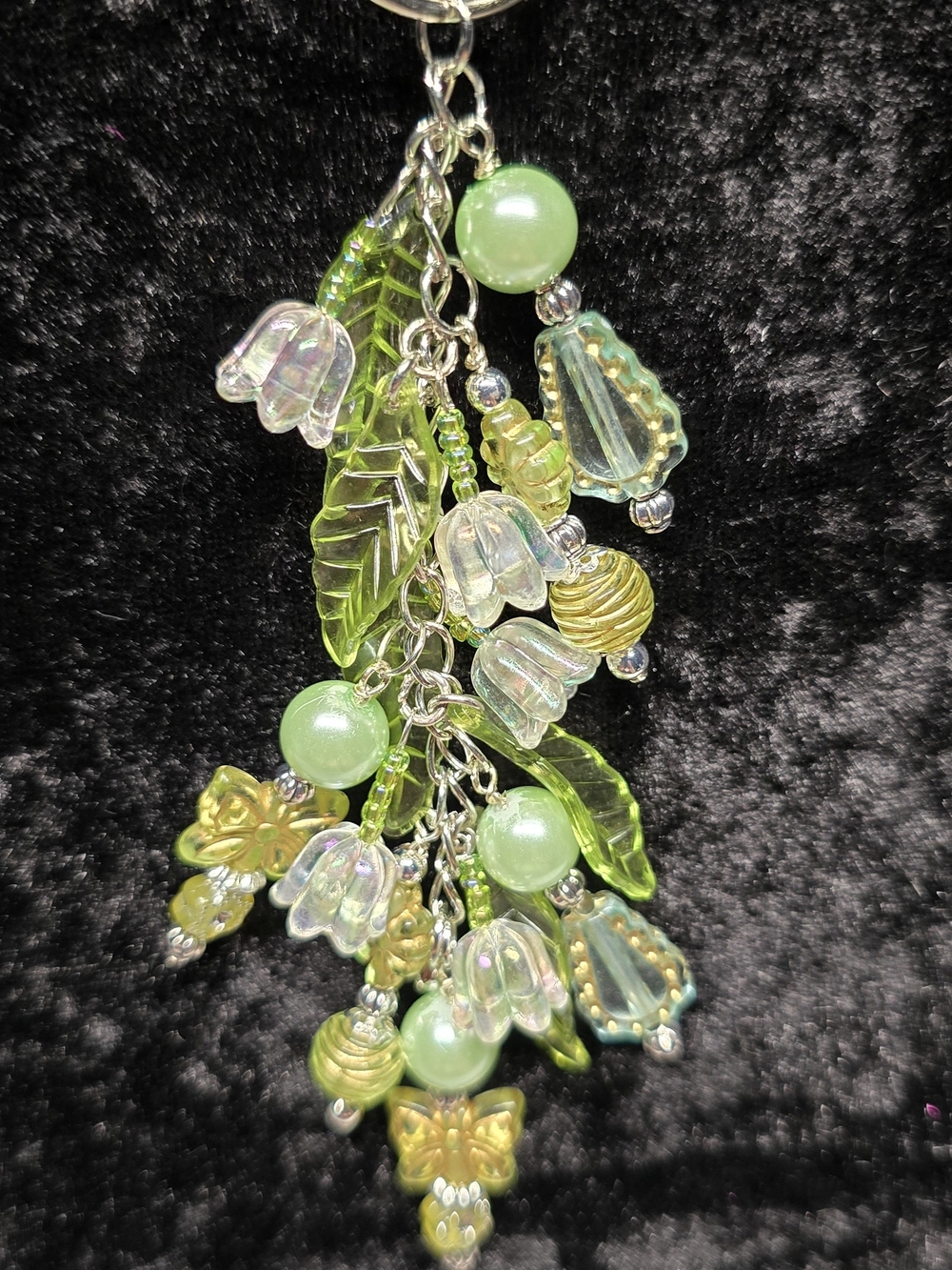 Green Acrylic Bead Dangle Charm - Women's Accessory for purses,book bags etc.
